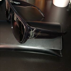 Yves St Laurent Sunglasses unisex gray translucent